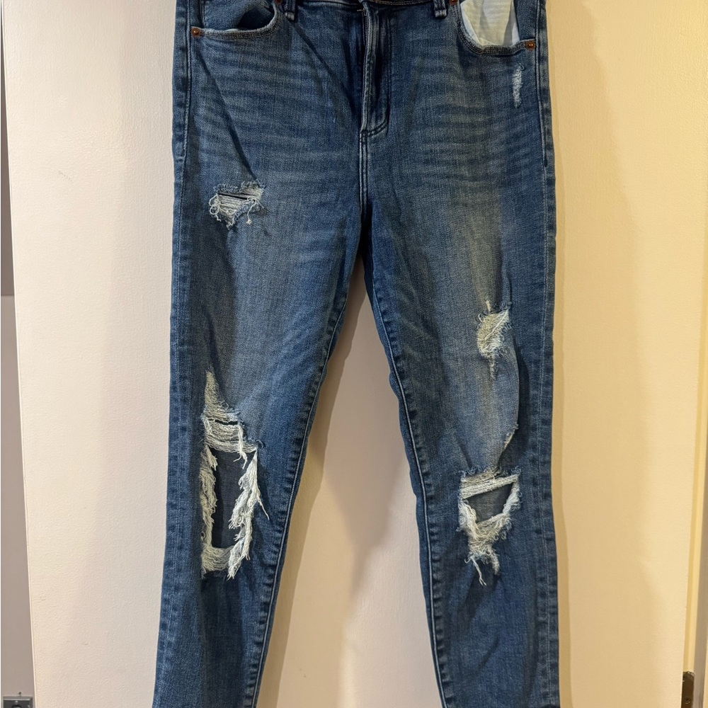 Distressed Blue Jeans